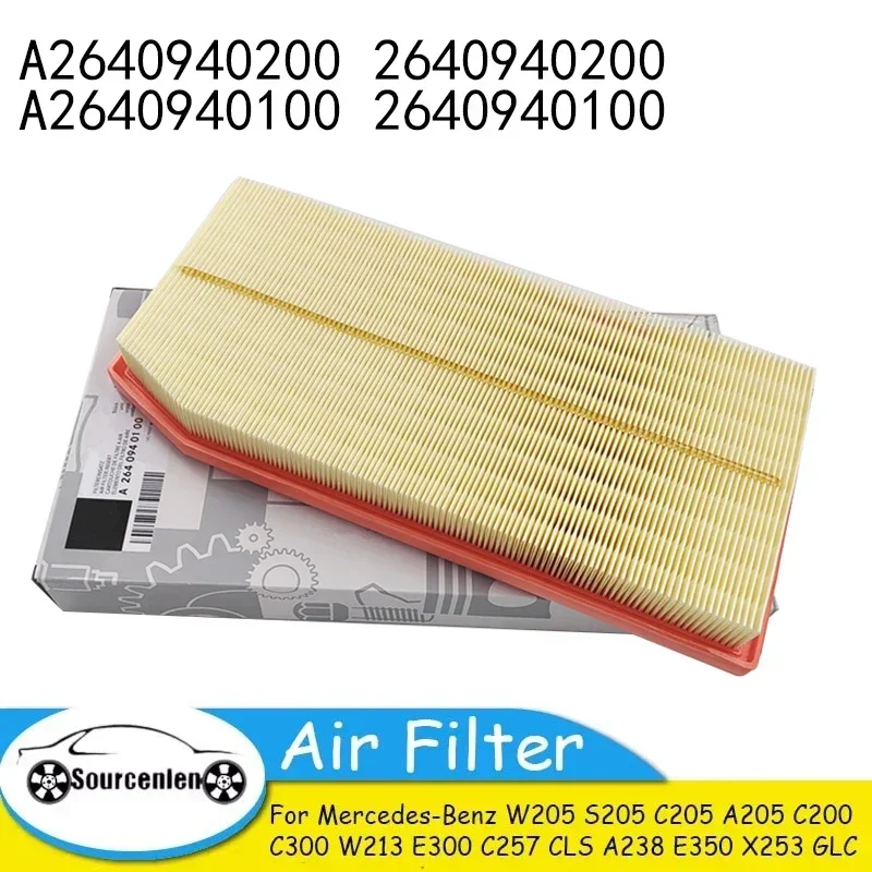 A2640940200 2640940100 Vzduchový filter pre Mercedes-Benz W205 S205 C205 A205 C200 C300 W213 E300 C257 CLS A238 E350 X253 GLC