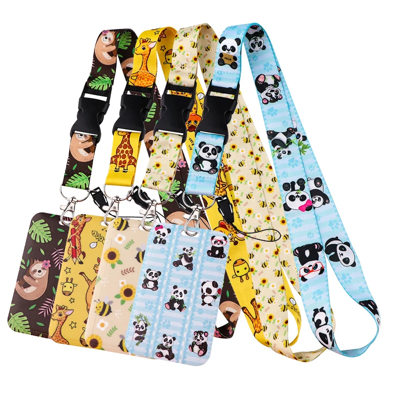 A2800 Sloth Bee Panda Zvieratá LANYARD Klávesnica ID CARD PASS MOBIL MOBILNÝ PLYN USB Odznak Kľúčový prsteň držiteľa krku Príspevky na popruh