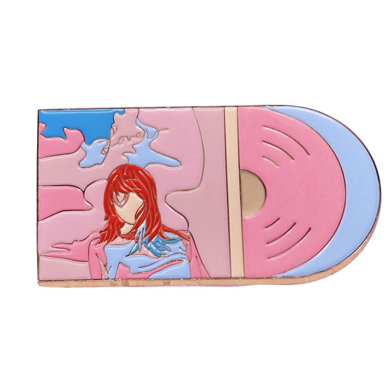 A2961 Cartoon Music Enamel Pins Music Album Album Record Metal Brooch Badge Módne šperky batohový darček