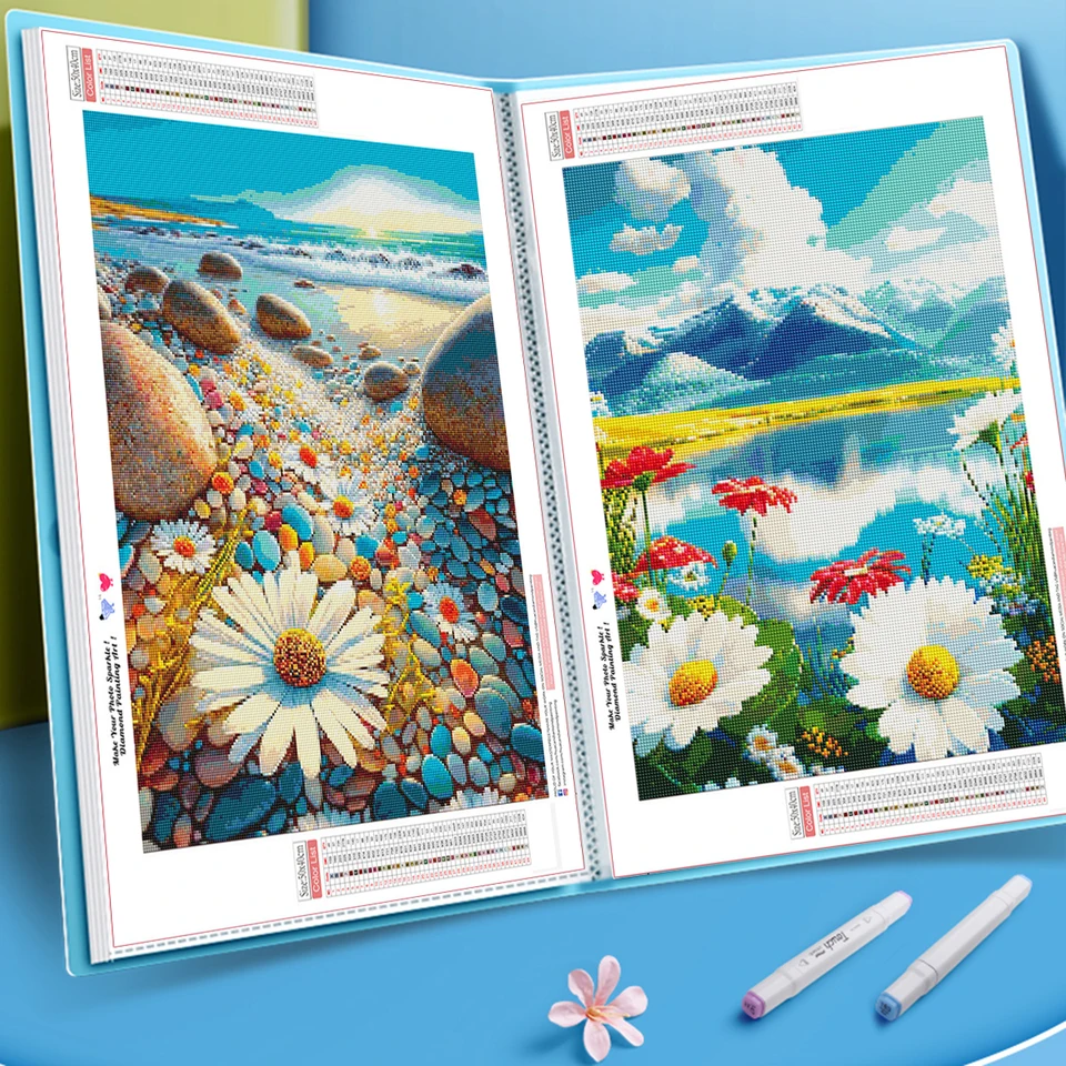 A3 60 -PAGE Diamond Painting Storage Book Portfólio Prezentácia úložného priečinka priehľadný pokryv
