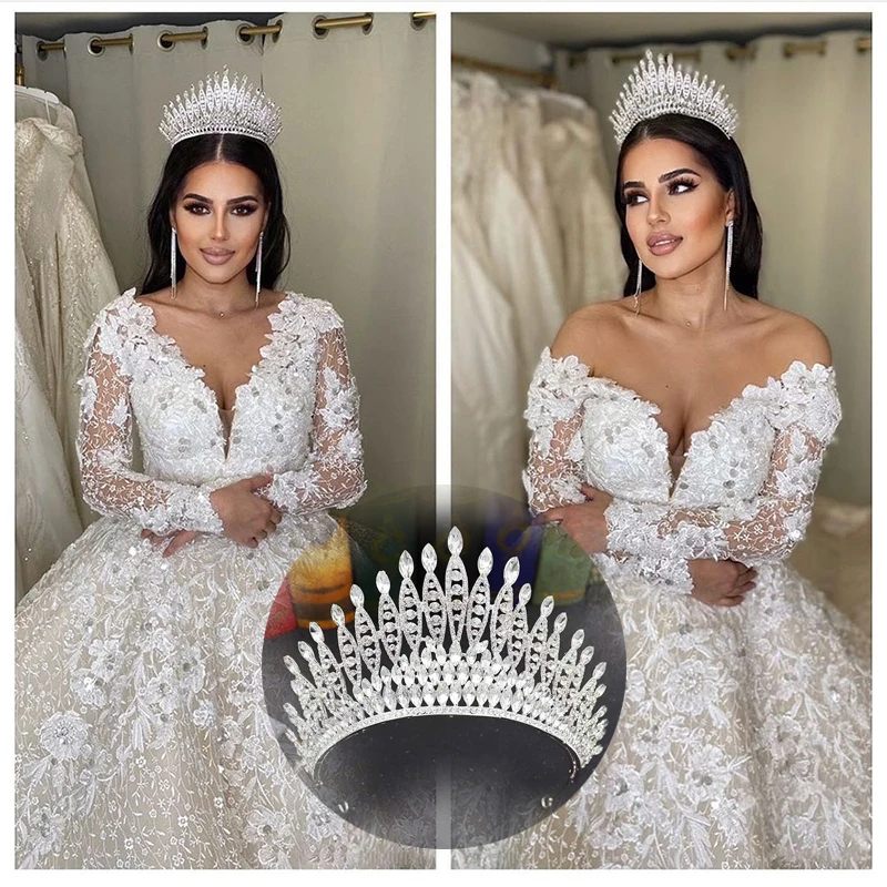 A333 Blue Crystal Queen Diadem Wedding Tiara pre nevestu šperkov sprievodné koruny pre ženy pre ženy