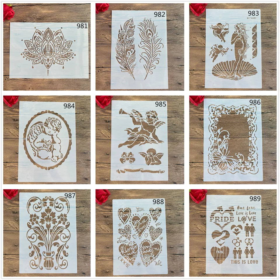 A4 29 *21 cm DIY Cake Stencils Walling maľba zo scrapbook sfarbenie album dekoratívne papierové karty šablóna Plast