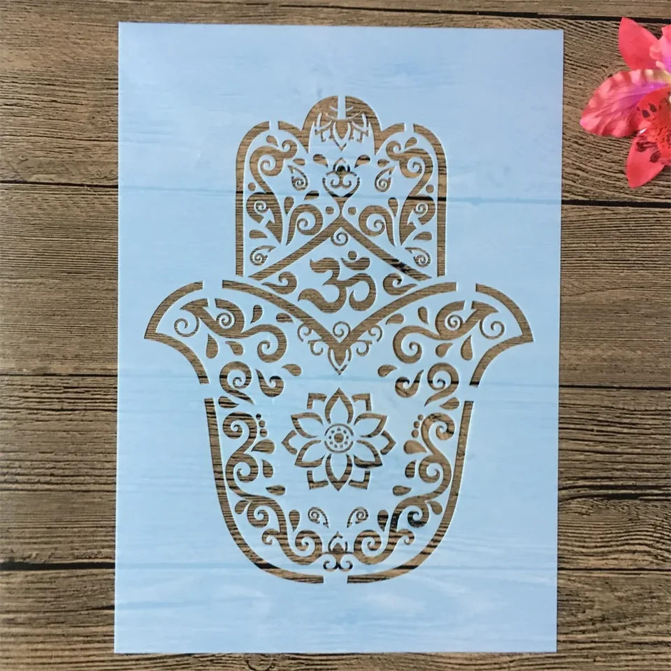 A4 29 cm mandala ruka Budhizmus DIY vrstvenie šaštrva stena maľba sfarbenie sfarbenie eričné ​​album dekoratívna šablóna