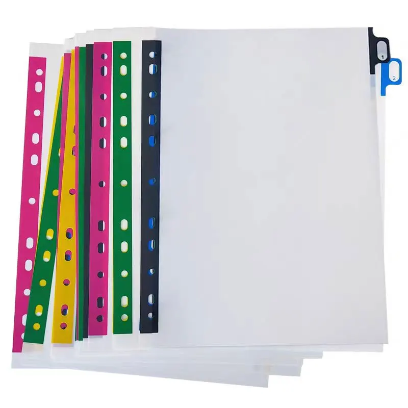 A4 5/10/20Sheets DISDIDER Index Stránka karty karty pre 11-dierové prsteňové spojivá notebooky Stationaly Bookmark