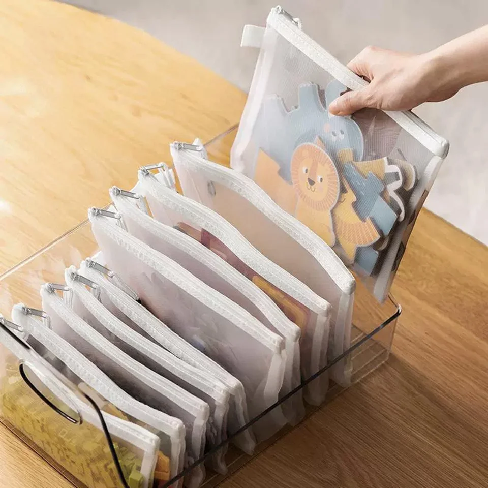 A4/A5/A6 3KS sieťové vrecko na zipsové vrecko Dokument Witerproof Zip File Priečinky Školské kancelárske potreby Kozmetické tašky na make -up