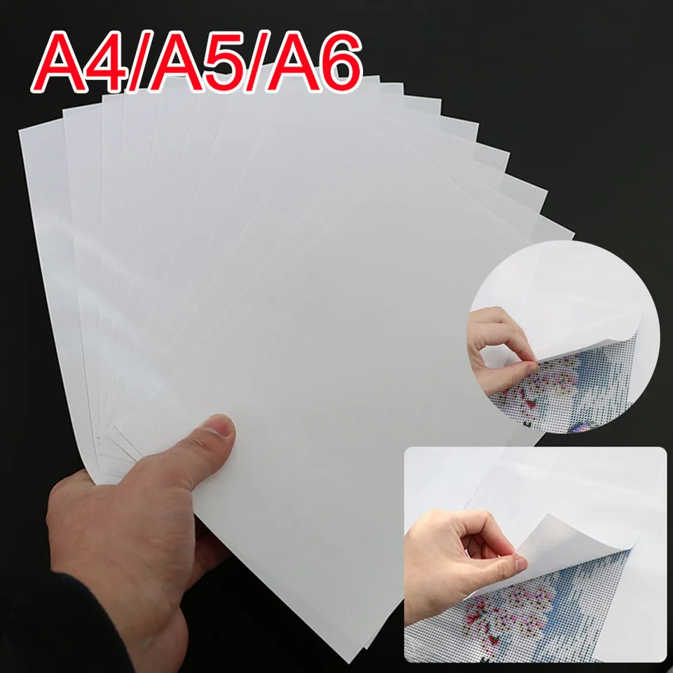 A4/A5/A6 Diamond Painting Uvoľnite papier bez priľnavého maľby 5D DIY Diamond Painting Náhradné príslušenstvo 10/20/50ks