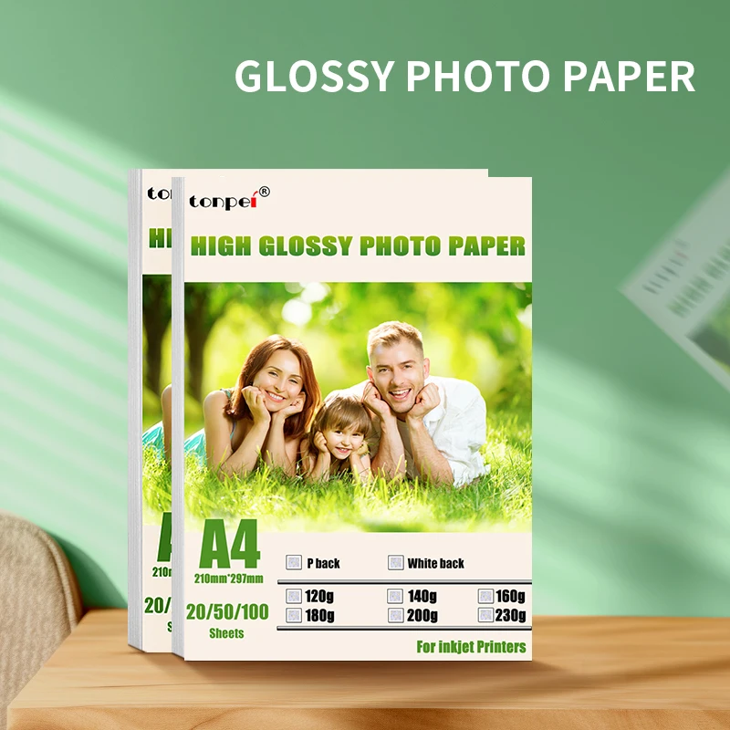 A4 fotografický papierok papier pre atramentové tlačiarne 200G lesklý jednostranný papier potiahnutý papier 20 ks 8,27*11,69 palca