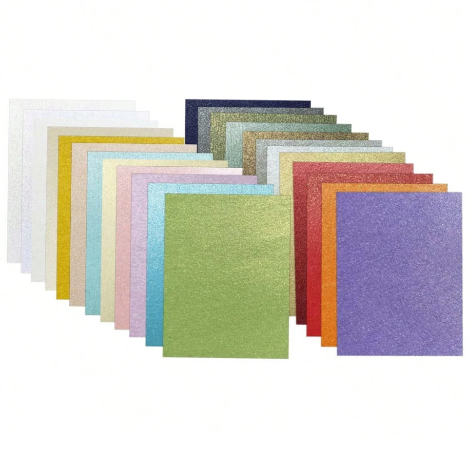 A4 trblietavý papier 120 gsm perlestcent 25 farieb 2 listy každej farby Kids ručne vyrábaný skladací papier DIY Scrapbooking Craft Decor