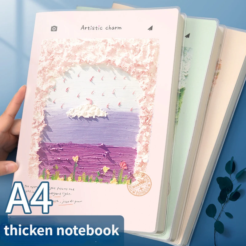 A4 zahusťuje 400 strán notebook Journal Denné programy Plánovač Kawaii Plastový kryt nepremokavý dizajn Poznámkový blok Školské kancelárske potreby