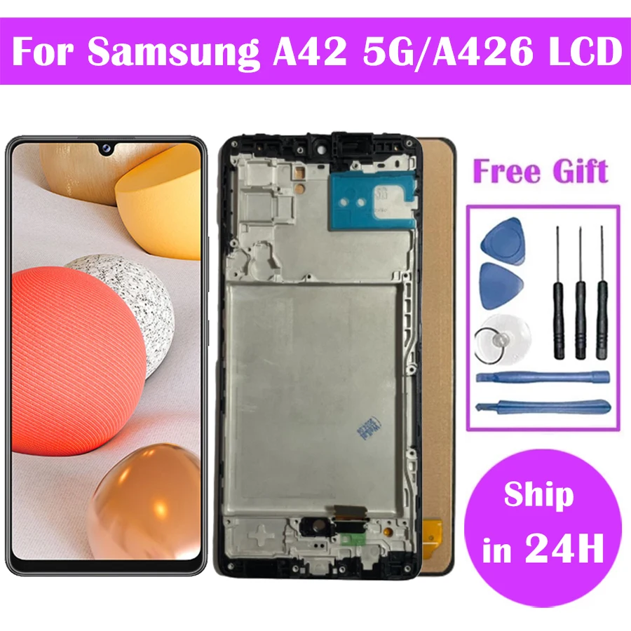 A42 5G LCD pre Samsung A42 5G Pantalla Incel LCD displej A426B A426B/DS Digital Touch Screen +Rám pre Samsung Galaxy A42 LCD