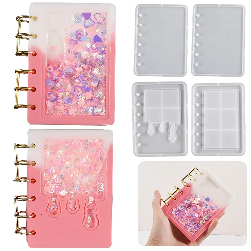 A5 A6 A7 Square Notebook Cover Silikone Fold Quicksand Notebook Epoxidová živicia pleseň DIY UV živice remeslá