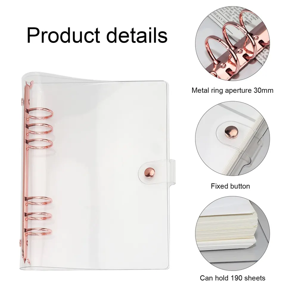 A5 A6 Rose Gold Notebook Plánovač organizátor Binder Books Journal Sketchbook Accessories Diary Office Supplies Notebook