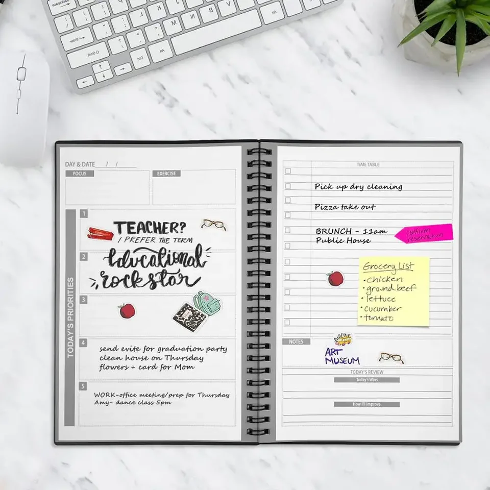 A5 Smart Erasable Notebook opakovane použiteľný denný plánovač Custom Students Raket Book Písanie 2025