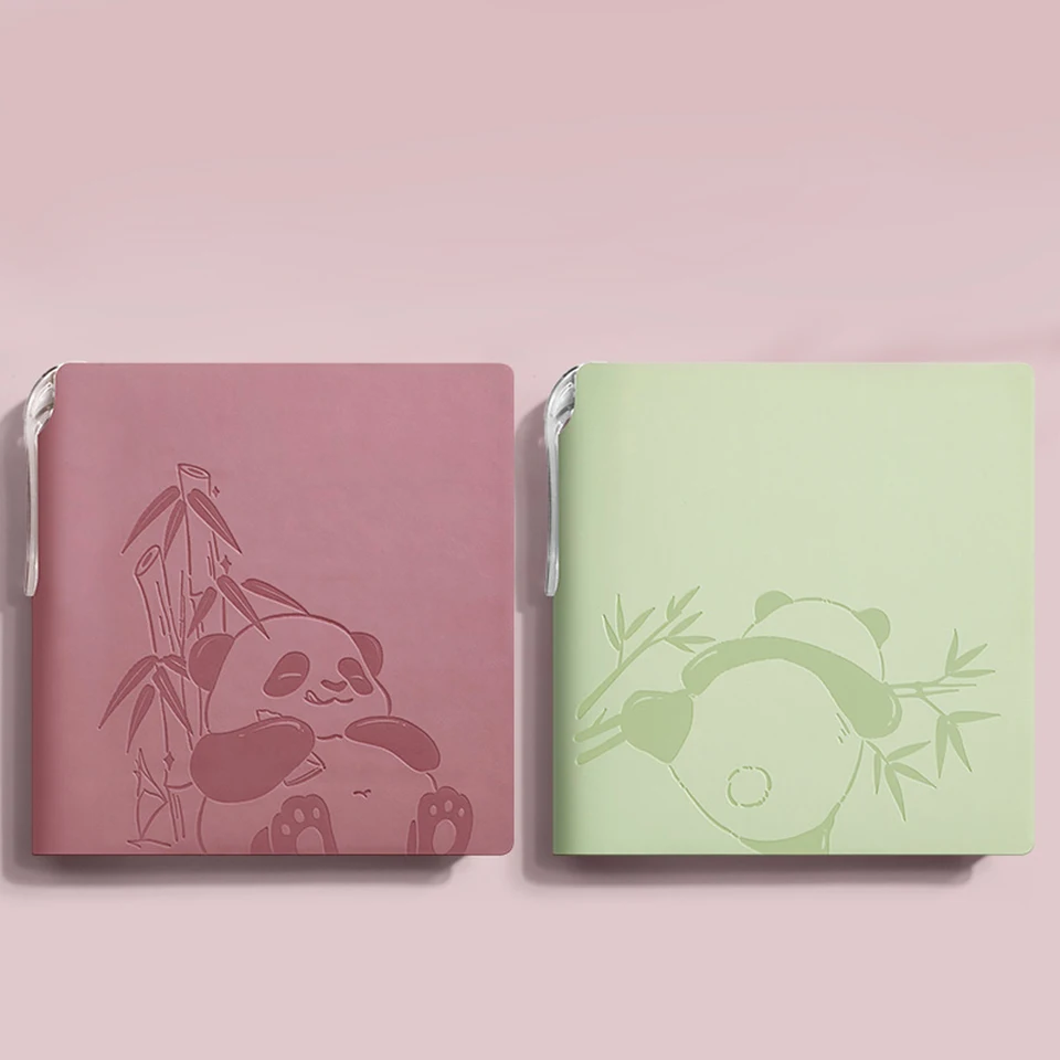 A6 notebook Square PU pokrývať prenosné vreckové móda roztomilý pandský denník poznámkový blok Program papierová škola
