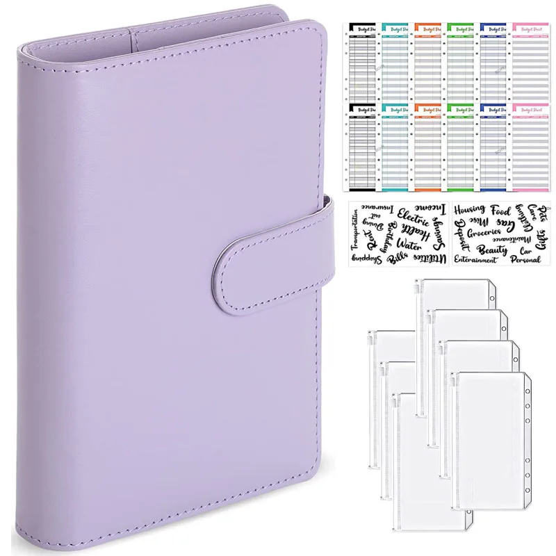 A6 Rozpočet Binder Notebook Cashes Systém Set Binder Pockets Pu Leather Peniaze Setre Seting Bill Organizátor Príslušenstvo