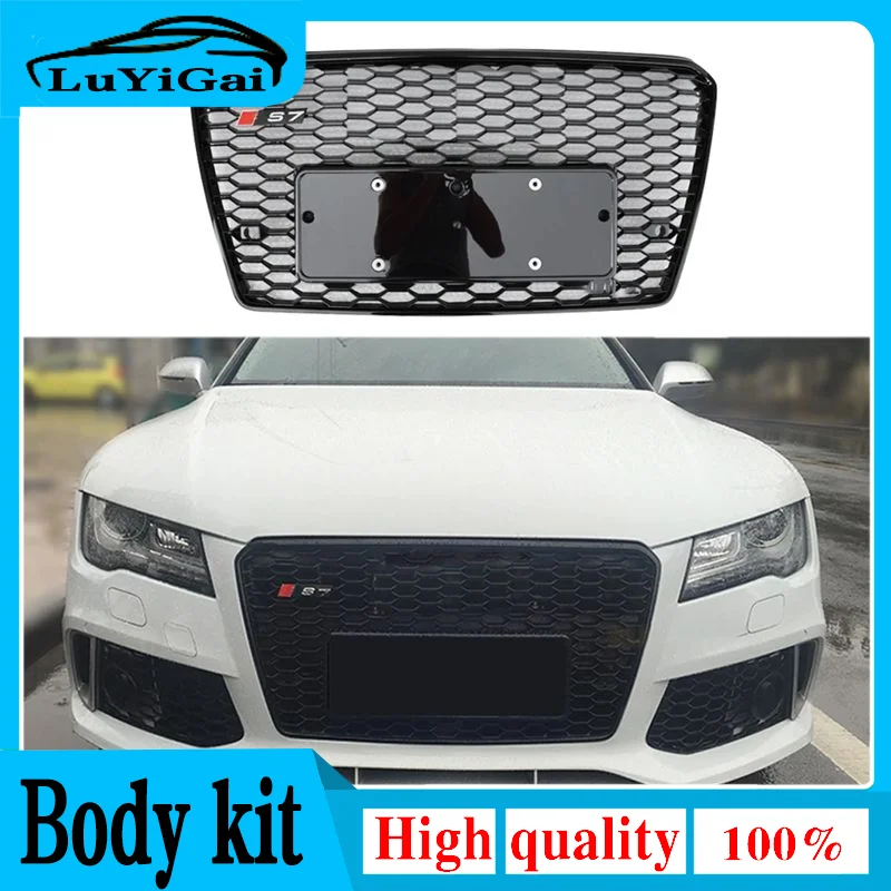 A7 Q Style Front Sport Honeycomb Hood Grill Grill pre Audi A7 S7 Sline 2012-2015