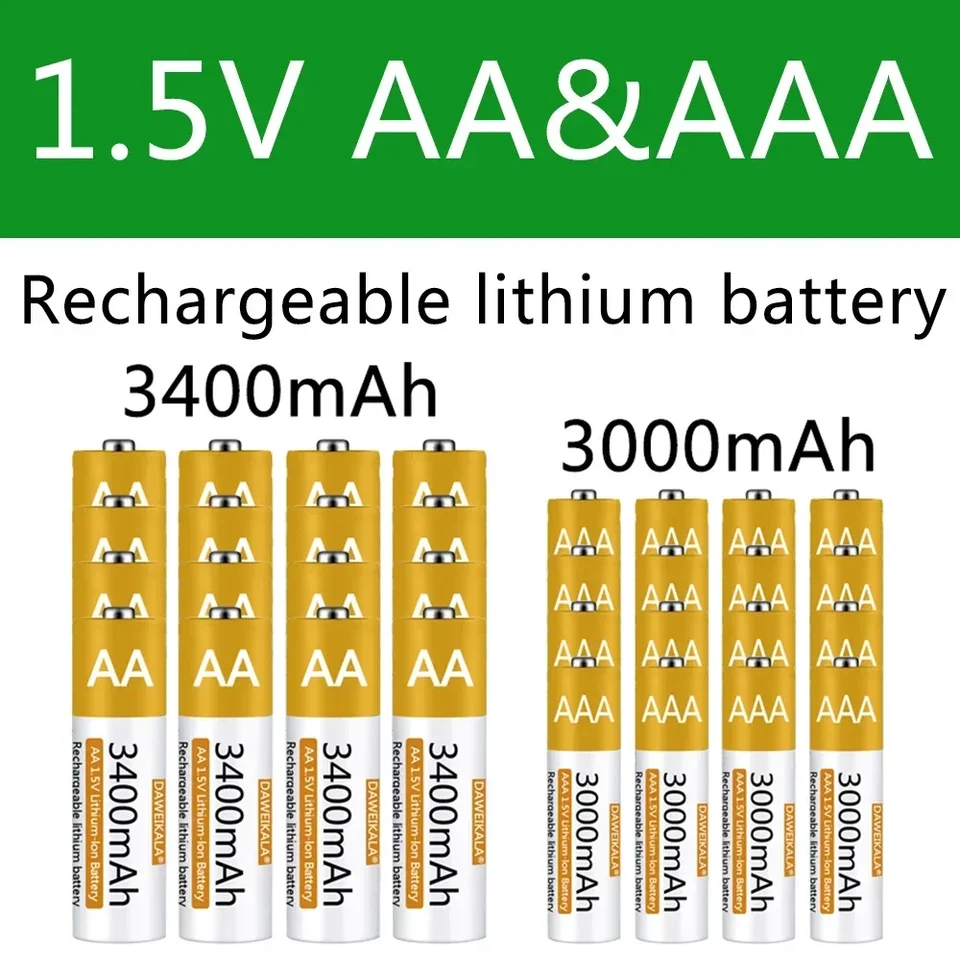 AA/AAA batéria 1,5 V Nabíjateľná polymérna lítium-iónová batéria AA/AAA batéria pre elektrickú hračku myši diaľkového ovládacieho prvku pre malú hračku myši myši