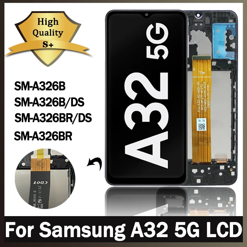 AAA+ Kvalita A32 LCD pre náhradu obrazovky Samsung A32 5G LCD Display Display za displej Samsung A326 A326B A326BR LCD displej
