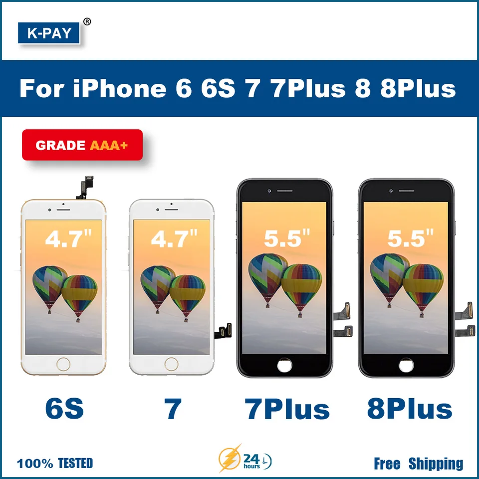 AAA +++ LCD pre iPhone 6 6S 6Plus 6splus 3D Digitalizátor obrazovky pre iPhone 7 7Plus SE2020 8 8Plus LCD