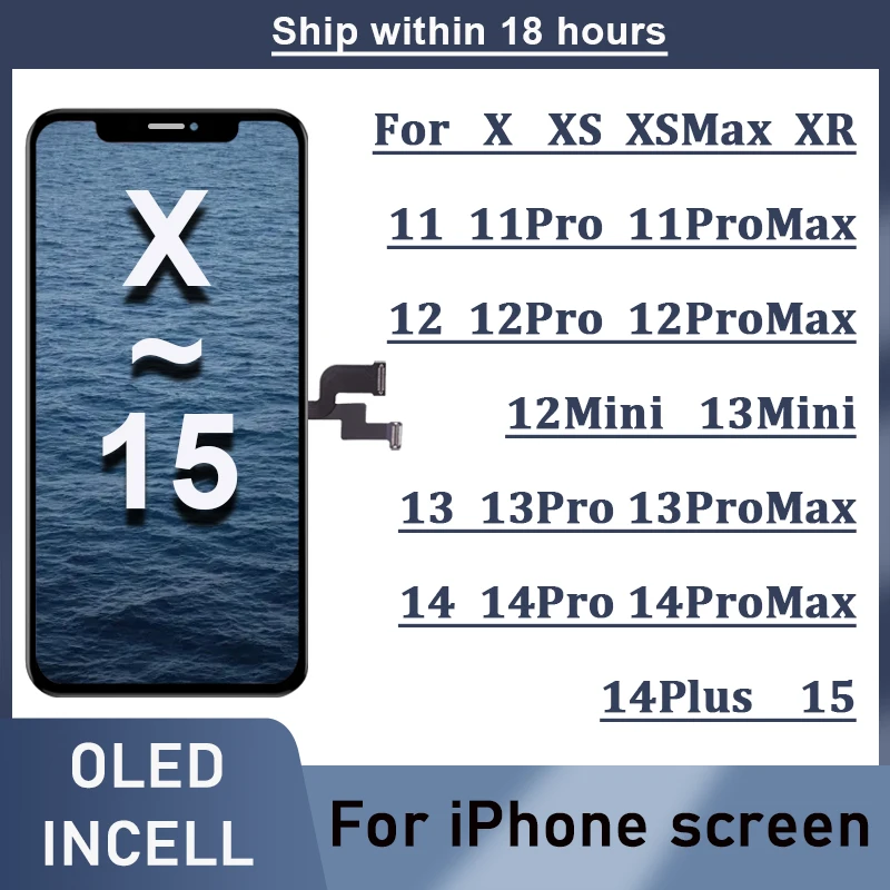 AAA +++ OLED pre iPhone x xr xs max LCD Incell pre iPhone 11 12 13 Pro Max 13 Mini 14 Plus OLED Display Display Screen Digitalizátor