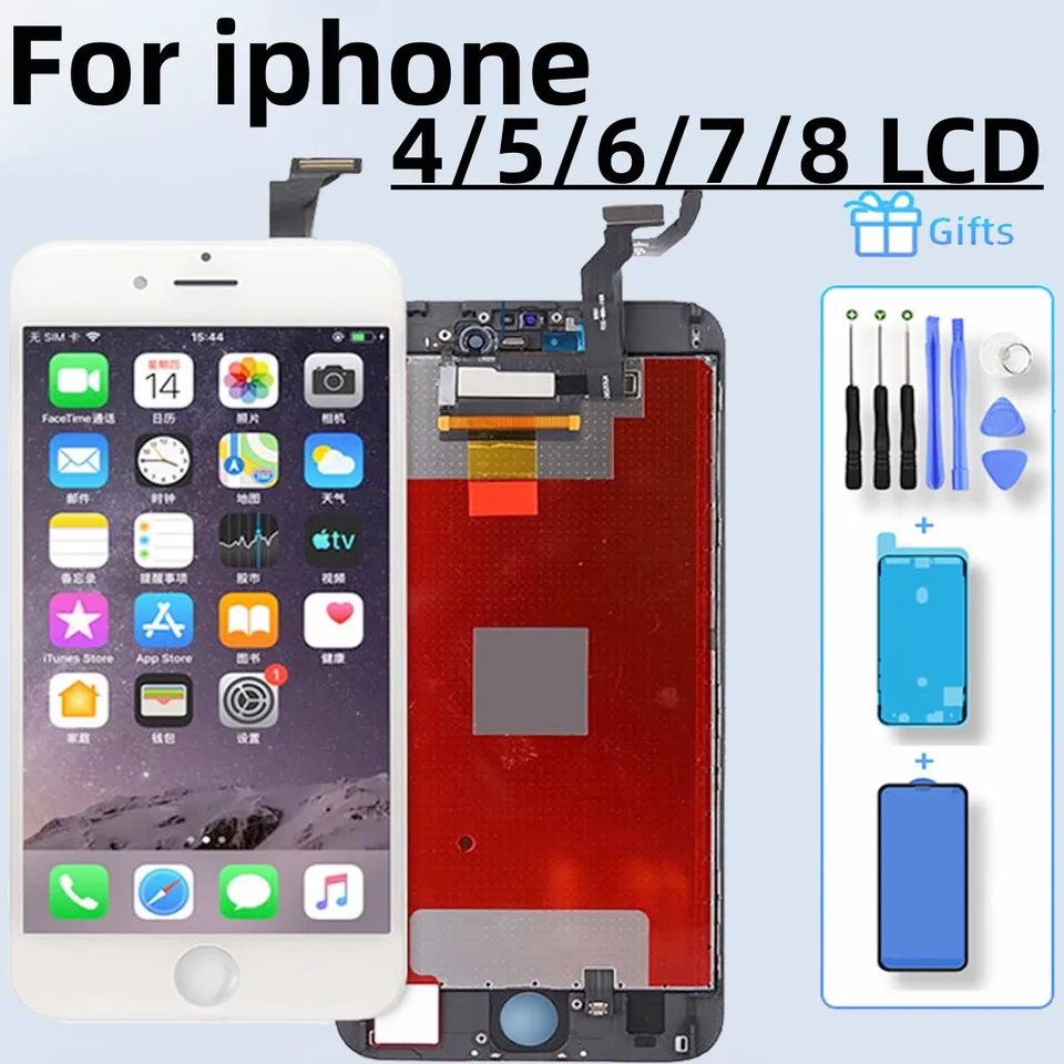 AAA+ originálny LCD pre iPhone 4 5 6S Zobrazenie dotykovej obrazovky Digitalizátor pre iPhone 6 7 8 8Plus LCD Výmena za iPhone 8