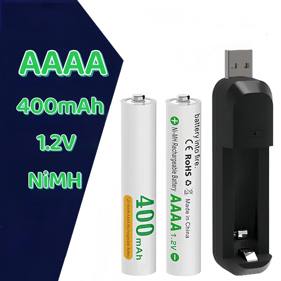 AAAA Bateries AA AAA Battery Charger 1,2 V 400 mAh Echarubible batérie, pre bluetoothové slúchadlá pero laserové perá baterka