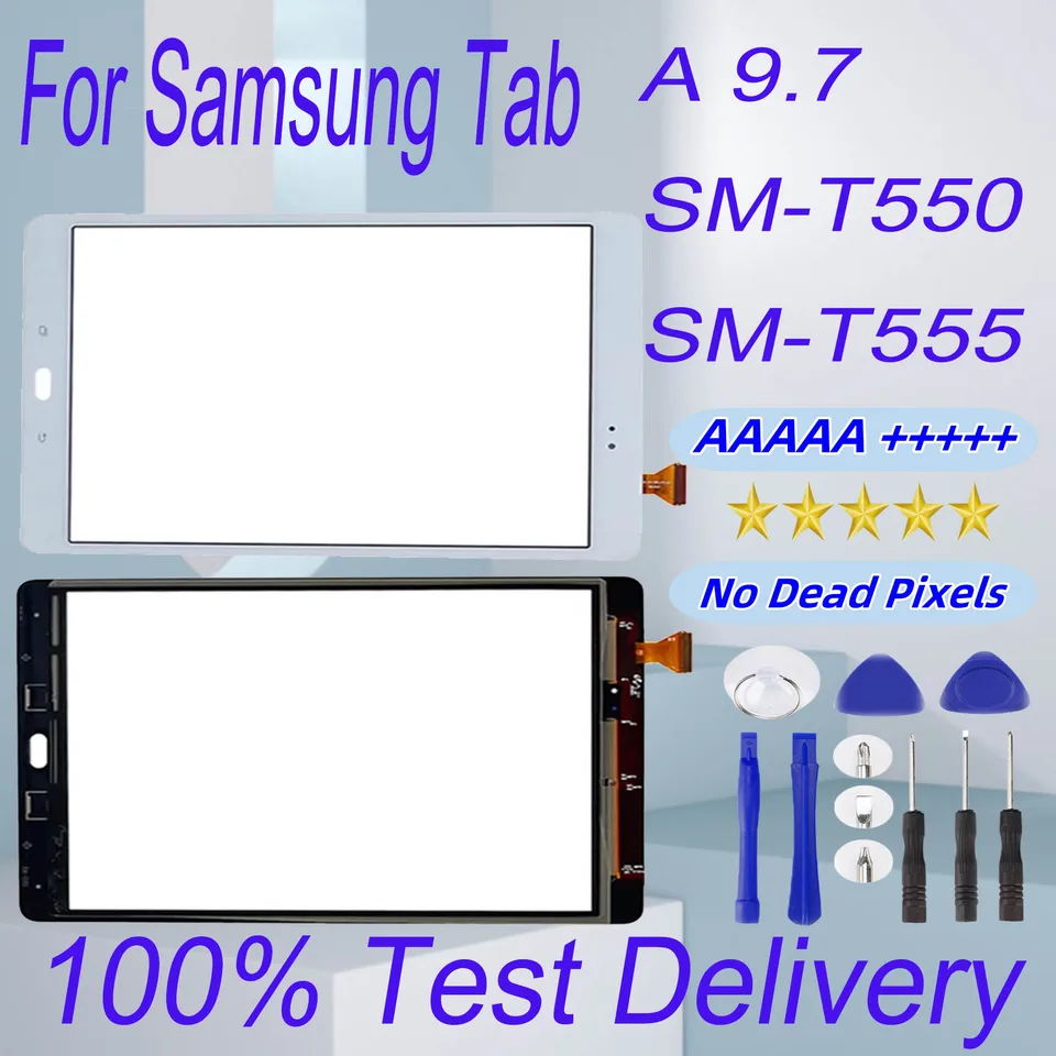 AAAAA +++++ Touch pre kartu Samsung Galaxy A 9,7 SM-T550 SM-T555 dotyková sklenená šošovka s nástrojmi s nástrojmi