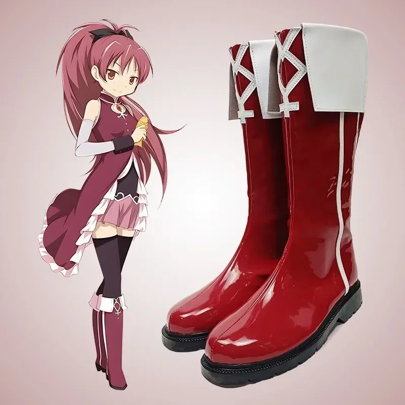 AANIME KYOKO SAKURA BOOTS PUELLA MAGI MADOKA MAGICA COSPLAY SOCE HALLOWEEN Aksesori Dibuat Sesuai Pesanan