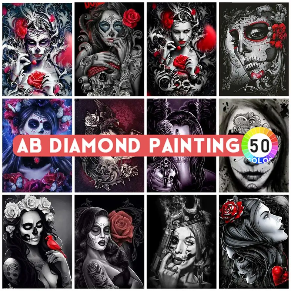 AB Drills Diamond Painting 5D lebka Diamond výšivka dievčaťa krížový steh predaj remeselnícke umenie hobby darčekové nástenné nálepky súprava
