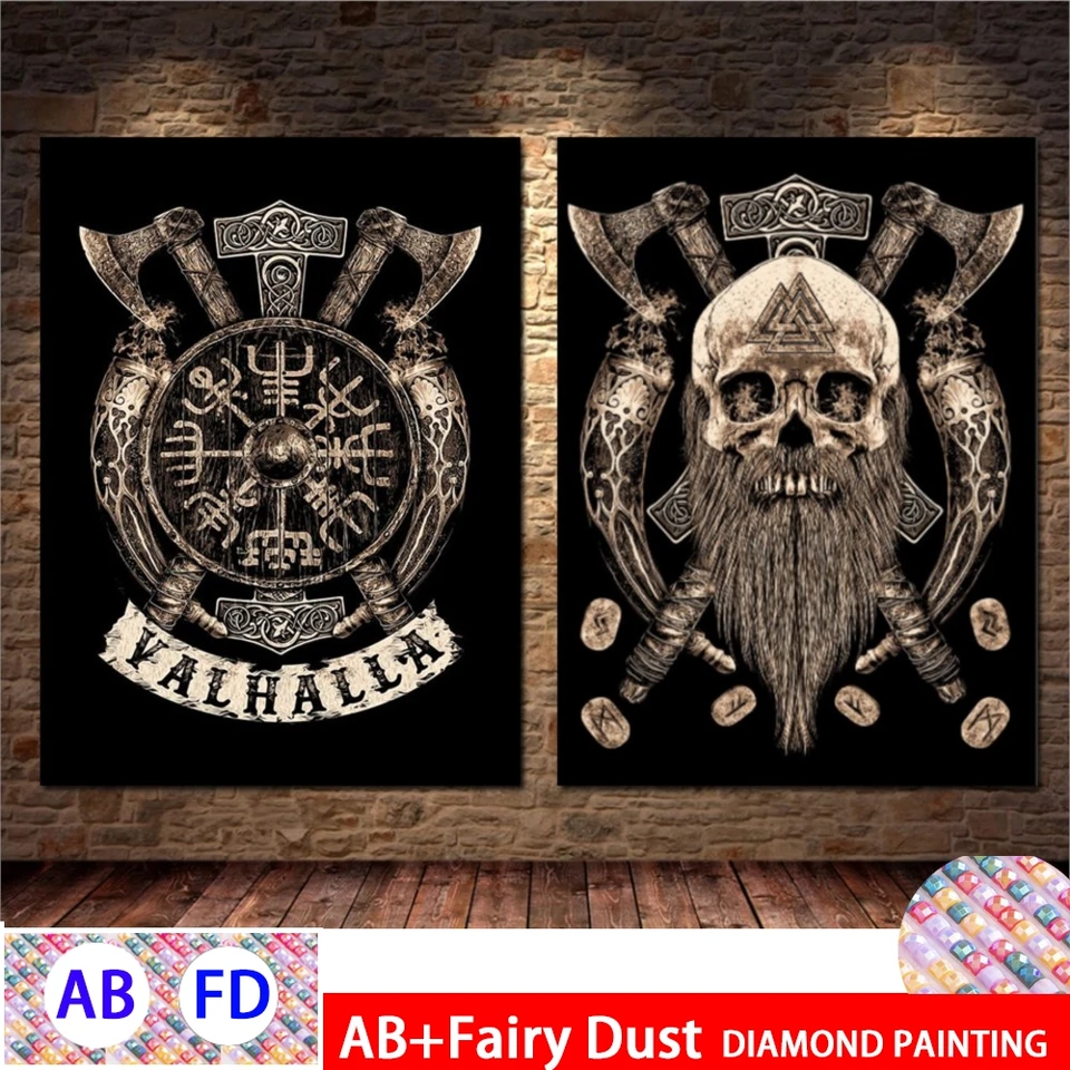 Ab Fairy Dust Viking lebka Diamond Mosaic Diamond Painting Televízny seriál ikona stehov vyšíva