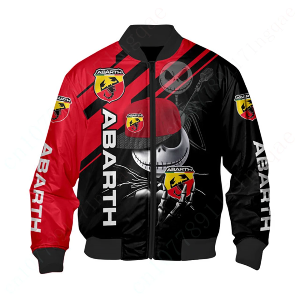 Abarth Windbreaker Husté kabáty pre pánske oblečenie Harajuku Parkas Bomber Bunda Techwear Baseball Uniforma 3D bunda