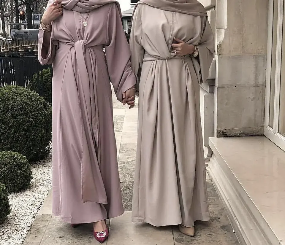 Abaya moslimské ženy dlhé šaty obväzy Turkish Dubaj Malajzia maxi rúcho Príležitostné voľné ramadán islamské arabské šaty Kaftan Ramadan Nový