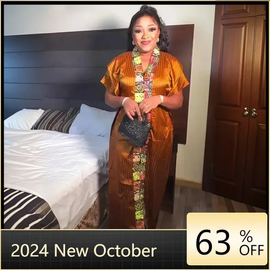 ABAYAS pre ženy Dubaj Africké moslimské módne šaty kaftan marokainové šaty šaty satén boubou rúž Djellaba femme 2024