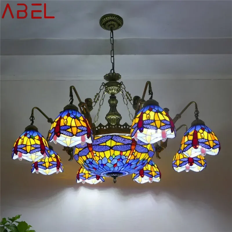 Abel Tiffany Európska obývacia izba prívesok vintage kreatívne farebné sklo spálň
