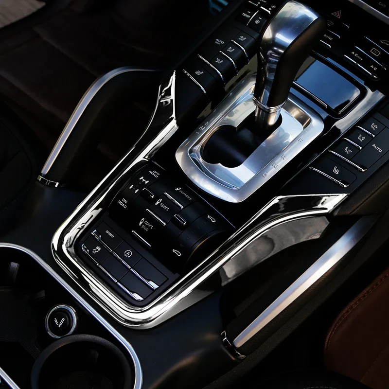 ABS Car Center Console Dekoratívna rámová nálepka pre Porsche Cayenne 2011 2012 2013 2014 2015 2016 2016 2017