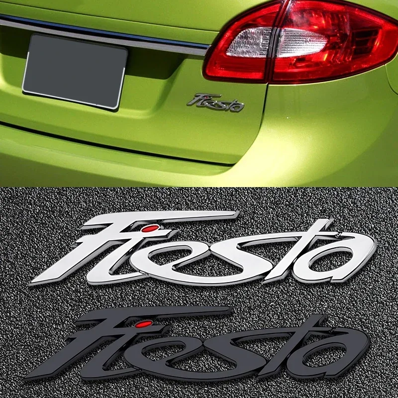 ABS CAR STYLING Čierne strieborné fiesta logo znak odznak Automatické zadné kmeňové písmeno slepka na zadné konanie Automatické príslušenstvo pre Ford