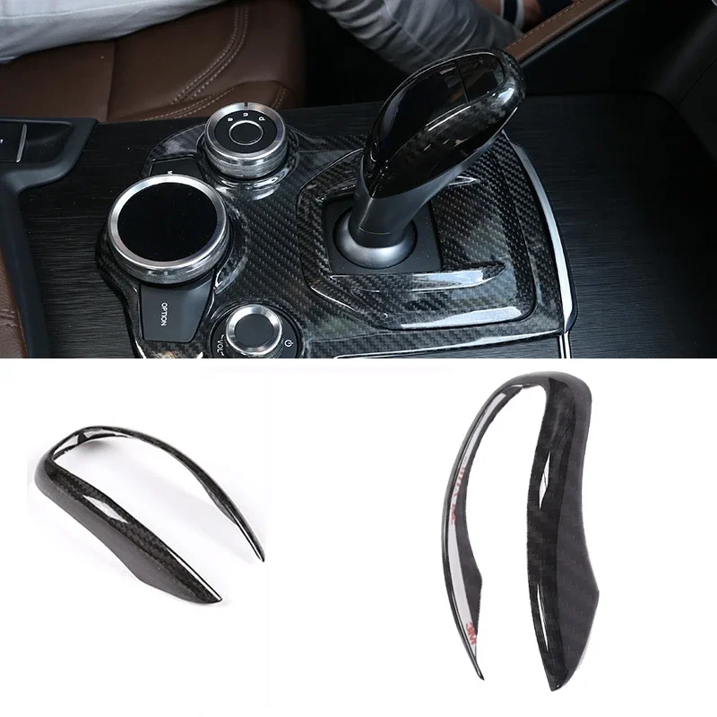 ABS Carbon Fiber Car Gear Art Gomb Cover Head Cover pre Alfa Romeo Stelvio/Giulia 2017 -2019 Automobilový interiérový príslušenstvo