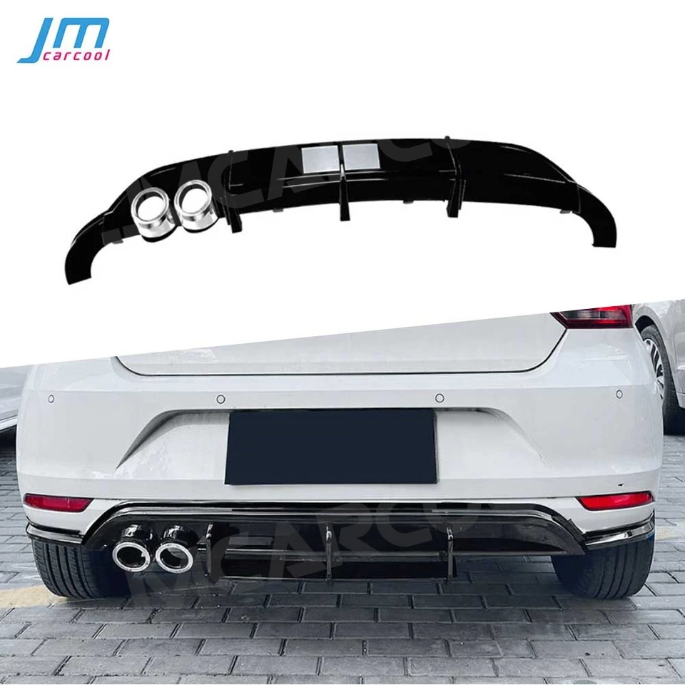 ABS Carbon Grow Car Auta Zadný nárazník pier difúzora Spoiler Body pre Volkswagen Polo Mk5 6r 2009-2014 ABS Gloss Black Accessories