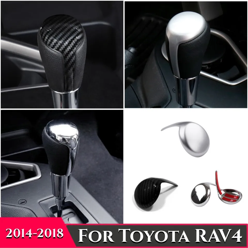 ABS Farba uhlíkových vlákien Interiér Shift Shift Shift Gomb Cover Kryt Tink Accessories for Toyota Rav 4 RAV4 XA40 2014 2015 2016-2018
