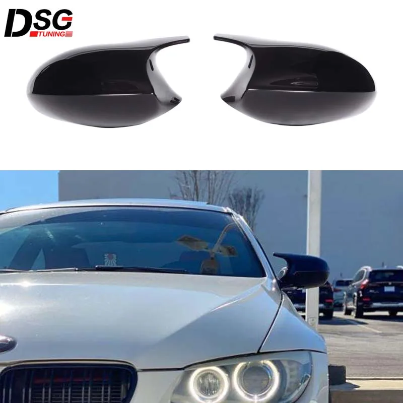 ABS Gloss Black Zadné zrkadlové uzávery pre BMW 3 Series E90 E91 05-07 a E90 E92 06-09 Výmena krytu E81 E82 E87 E88 Pre-LCI