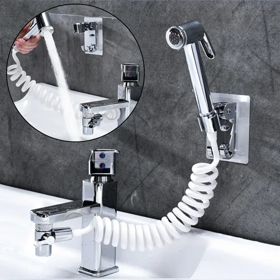 ABS kúpeľňa Faucet Sprinkler+základňa+hadica+držiak na držiak hlavy v ventile pre ručné umývadlo kalu