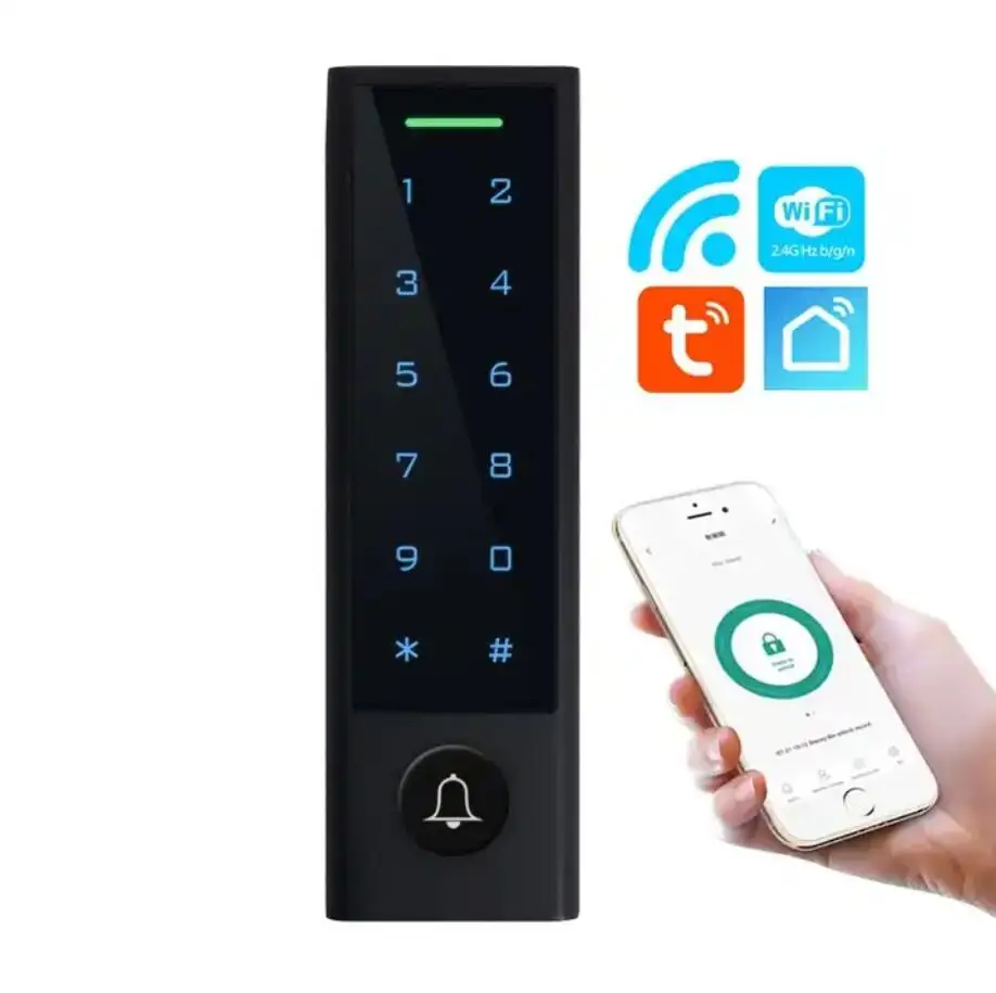 ABS puzdro IP66 Outdoor Slim Touch Keypad TUYA WiFi Access Controller 125KHz Čítačka kariet