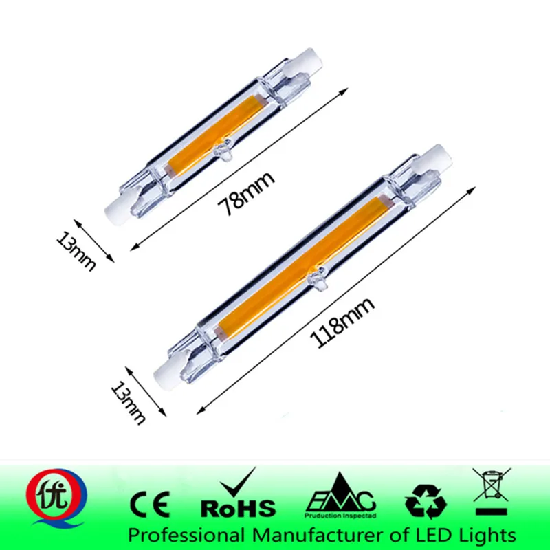 ABS R7S COB LED žiarovka Žiarovka sklenená trubica na vymenenie halogénového svetla svetlo 78 mm 118 mm AC 220V 230V 15W 30W 50W Energia Saving