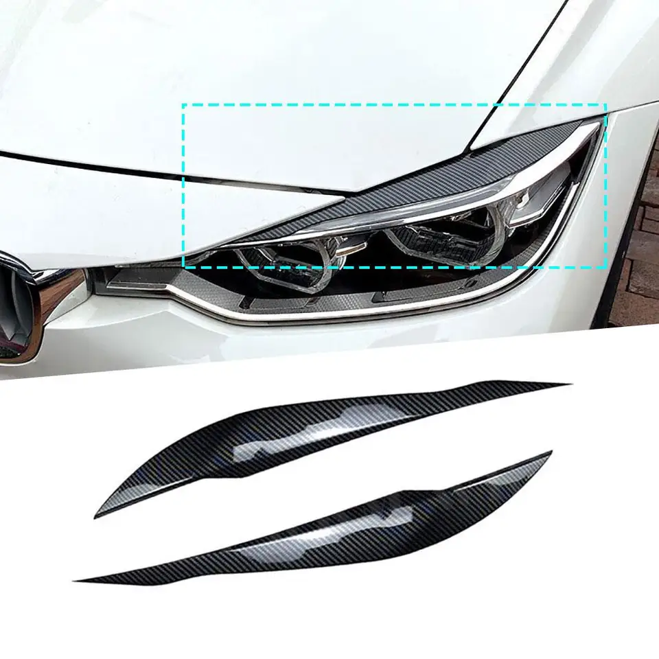 ABS uhlíkový vzhľad auta predné svetlometové svetlomety Lampa Obels Obočky pre obočie pre BMW 3 Series F30 F31 318I 320I 2012-2018 Oča