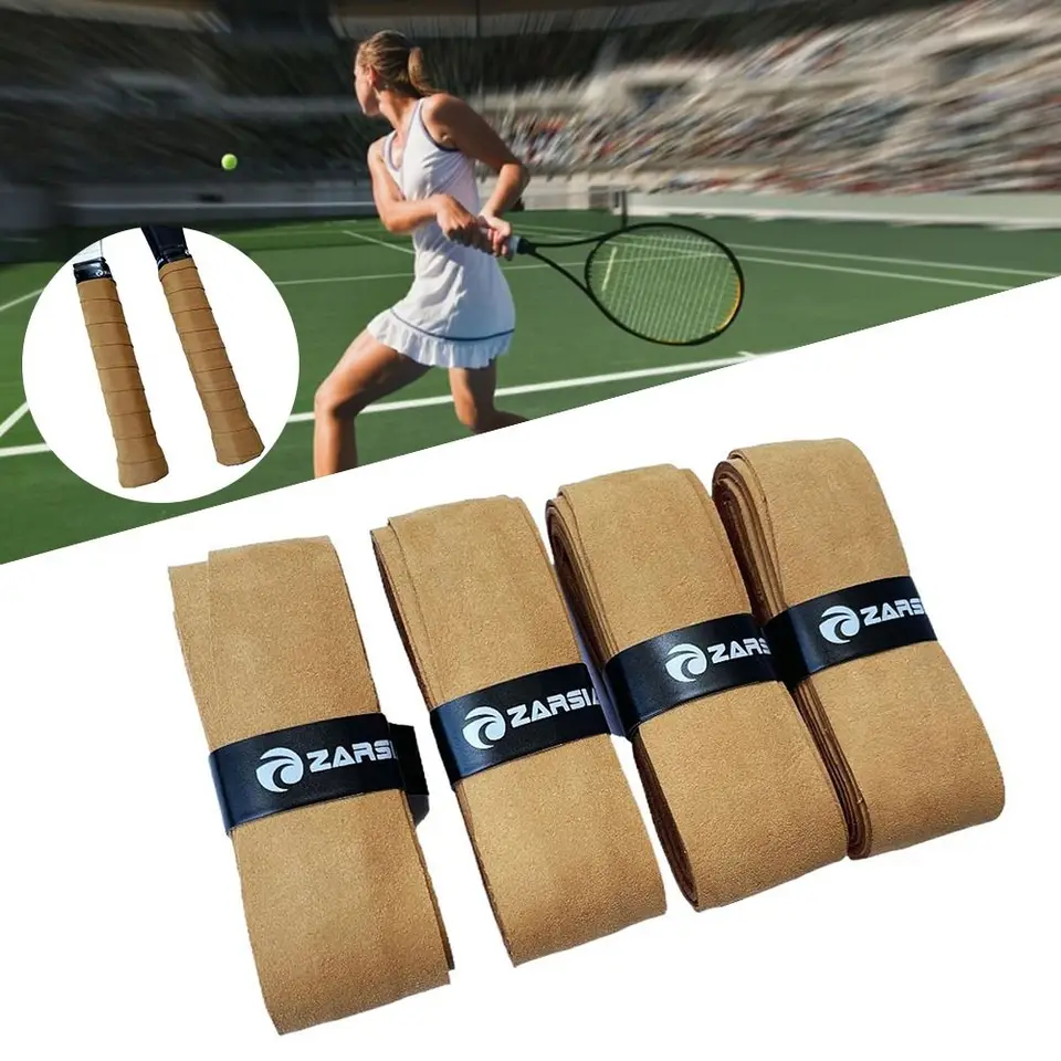 Absorpcia matne poľský nárazový raketový rukoväť Imitácia Cowhide badminton squash tenisová raketa vnútorná nadaje