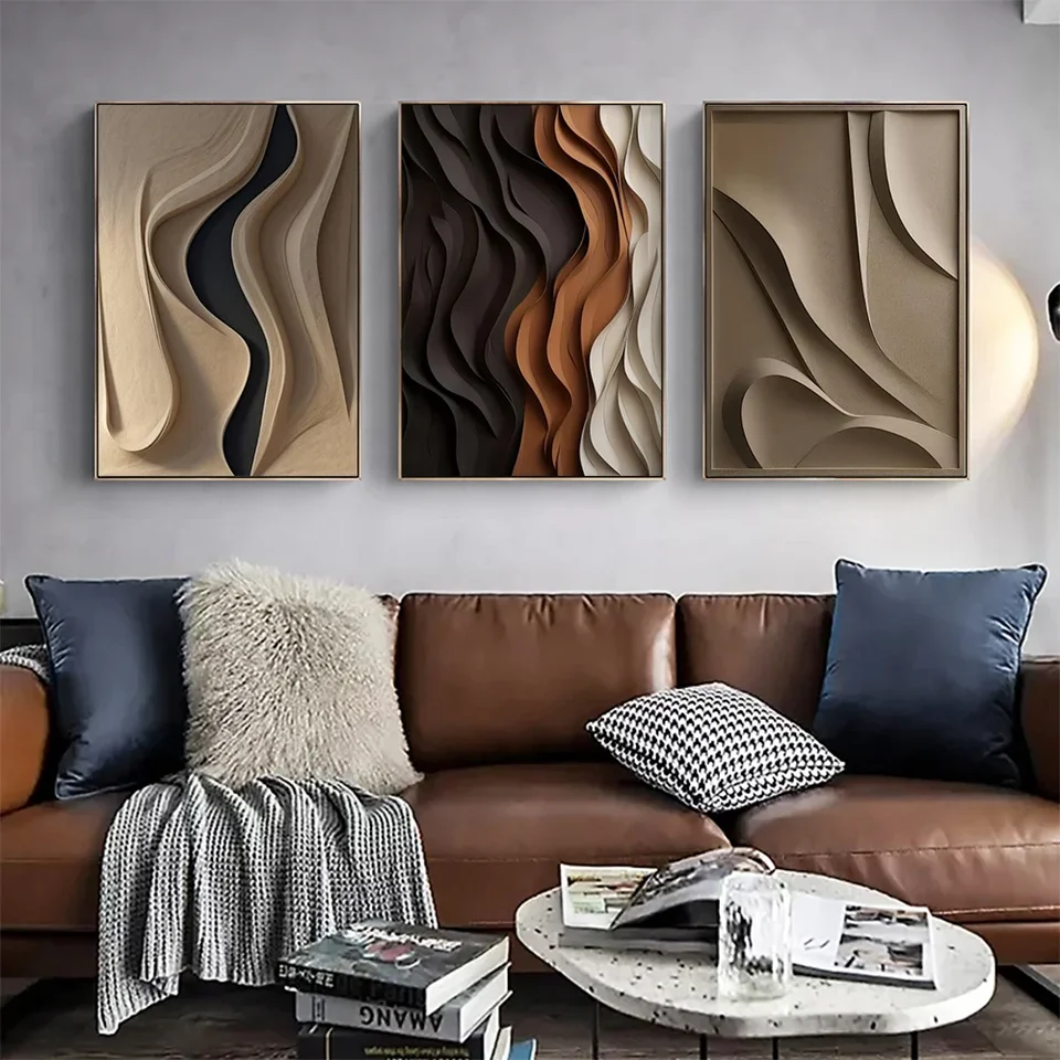 Abstrakt 3D Vision Textured deformovateľné minimalistické nástenné umenie, moderné plátno maľba, výtlačky plagátov, spálňa, Living Roo