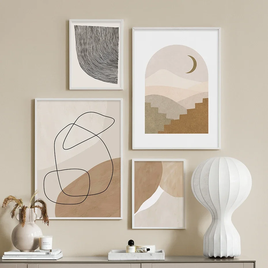 Abstrakt boho béžová červenka