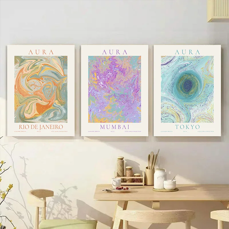 Abstrakt farebný gradient halo plagát tlač