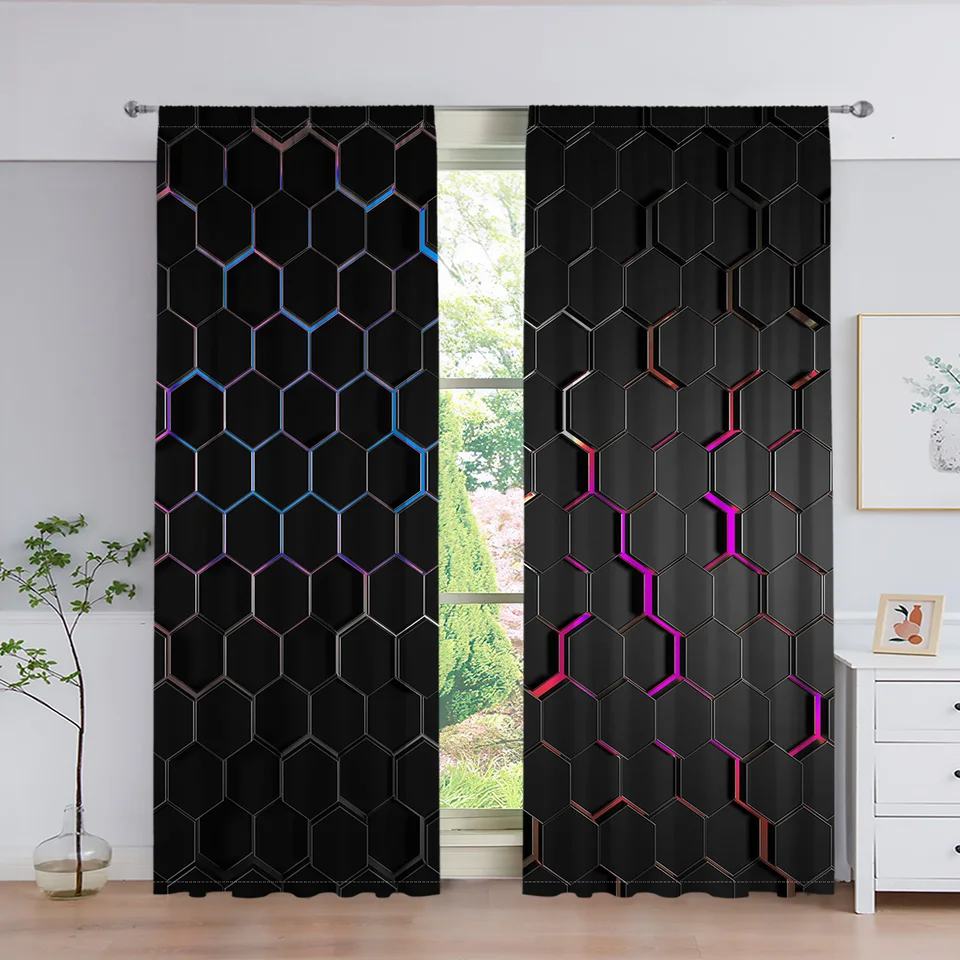 Abstrakt Geometrické čierne zlato Cool Cheap Boys Curtain pre obývaciu izbu 2 klenoty detská spálňa deti DETICKÉ HOSKY