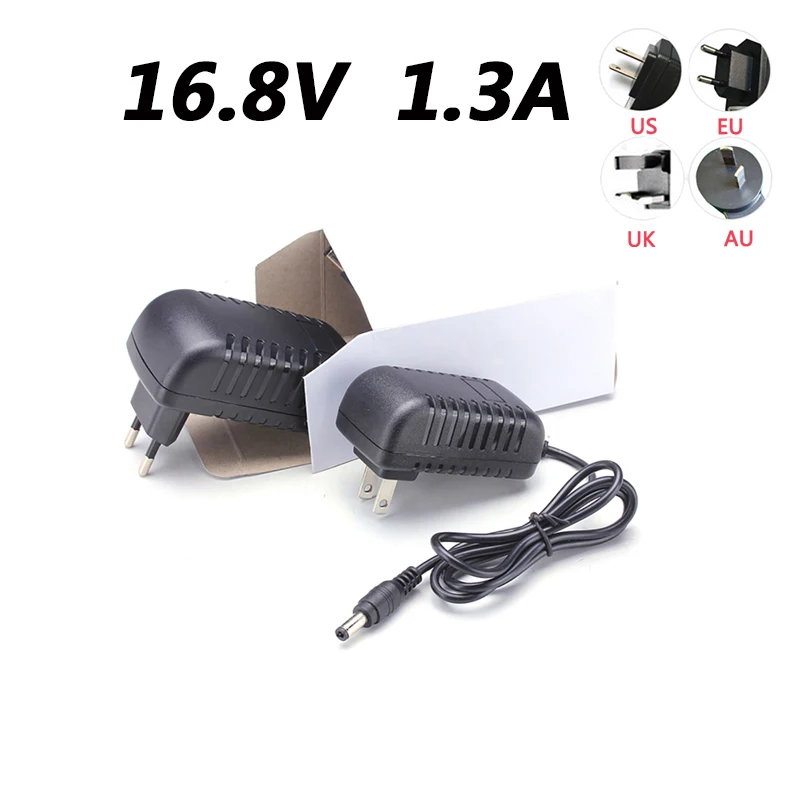 AC 100-240V DC DC L-Type Orifice 16,8V 1,3A 1300MA 18650 Lítiová nabíjačka EU EU Plug US Plug 3,5*1,35 mm